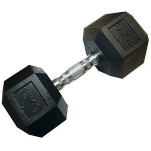 Kubisport Jednoruční šestihranná HEX činka 15 kg pogumovaná obraz