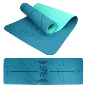Lifefit Podložka Yoga MAT Lotos Duo 183x58x0 6cm tyrkysová obraz