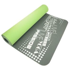 Lifefit Podložka YOGA MAT TPE, 183x61x0.5cm, dvouvrstvá, zeleno-šedá obraz