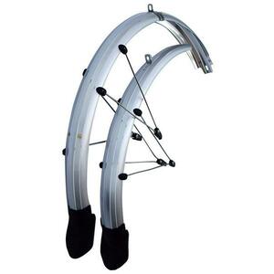 M-wave Blatníky set OLYMPIK 26" Lux se zástěrkou, 60 mm, stříbrné obraz