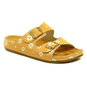 Medi Line 1633-25 žlutá květ dámské zdravotní pantofle - EU 42 obraz