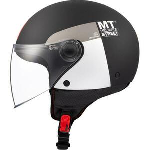 MT Helmets STREET INBOARD D2 matná černo-bílá - XS - 53-54 cm obraz