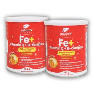 Natures Finest 2x Železo + Vitamin C + B-Complex 150g obraz