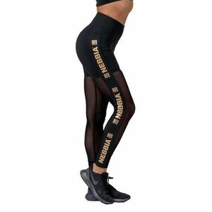 Nebbia Intense Legíny GOLD Mesh 829 - XS - černá obraz