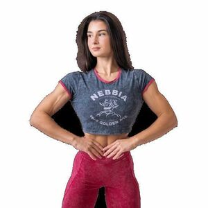 Nebbia Washed crop top tričko GOLDEN AGE 782 - L - černá obraz