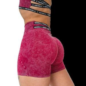 Nebbia Washed legínové šortky s vysokým pasem HERITAGE 780 - L - červená obraz