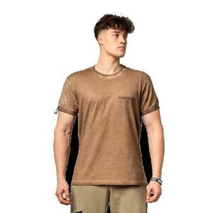 Nebbia Washed-off bavlněné tričko MAX OUT 357 - XXL - hnědá obraz