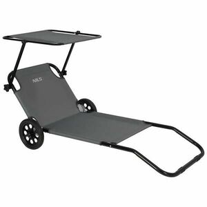 Nils Plážové lehátko se stínítkem Camp NC3307 šedé obraz