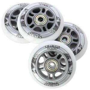 Nils Sestava bílých PU koleček 76x24 + ložiska ABEC7 EXTREME obraz