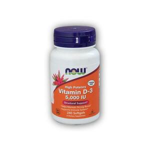 NOW Foods Vitamin D3 5000IU 240 softgel kapslí obraz