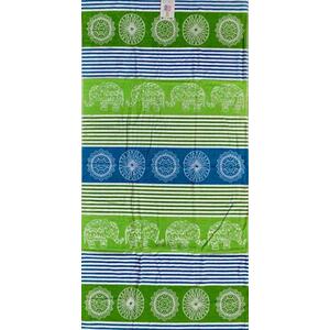 Oboustranná plážová osuška Lovely Home Elephant Mosaic Lime obraz