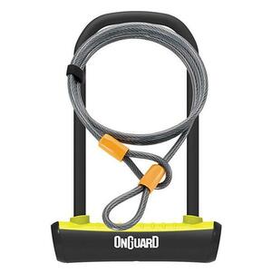 Onguard zámek podkova 115x230x11 mm žlutá + lanko 1200x10 mm obraz