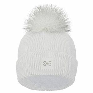 Dámská zimní čepice UNDER ARMOUR-UA Halftime Ribbed Pom-WHT obraz