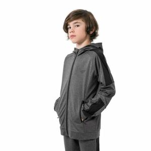 Chlapecká tréninková mikina se zipem 4F JUNIOR-BOYS FUNCTIONAL SWEATSHIRT JBLMF001-23M-DARK GREY MELANGE obraz