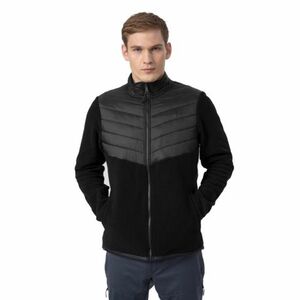 Pánská turistická flísová mikina se zipem 4F-MENS FLEECE PLM014A-20S-DEEP BLACK obraz