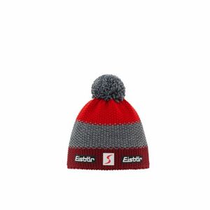 Juniorská zimní čepice EISBÄR-Star Pompon MÜ SP kids - burgund-anthramel-fieryred obraz