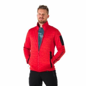 Pánská turistická mikina se zipem NORTHFINDER-BANKS -362-redmelange obraz