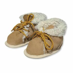 Ovčíno dětské kožené botičky - capáčky z jehnětiny - 14 cm obraz
