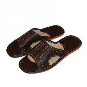 Ovčíno pánské kožené domácí pantofle - bez špice - EU 46 obraz