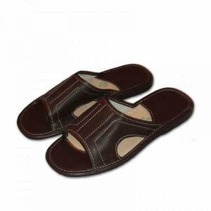 Ovčíno pánské kožené domácí pantofle - bez špice - venkovní - EU 46 obraz