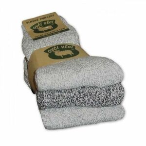 OVČÍ VĚCI ponožky z ovčí vlny sada 3 páry šedé - EU 43-47 obraz