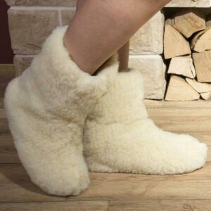 Ovčíno TV bačkory BÍLÉ- protiskluzové - EU 47-48 obraz