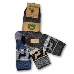 Ovčíno Lama Alpaka vlněné pánské ponožky - sada 3 páry - EU 44-47 obraz