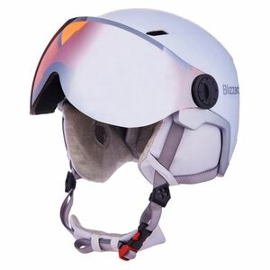 Dámská lyžařská helma se štítem BLIZZARD-W2W Double Visor ski helmet, white matt, orange lens, mirror obraz