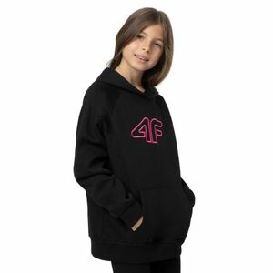 Dívčí mikina s kapucí 4F JUNIOR-SWEATSHIRT F217-20S-DEEP BLACK obraz