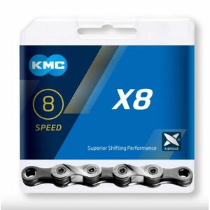 Řetěz na kolo KMC-X 8-93 silver grey 114 links obraz