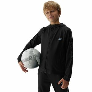 Chlapecká zateplená tréninková mikina se zipem 4F JUNIOR-SWEATSHIRT FNK-JAW23TFSWM205-20S-DEEP BLACK obraz