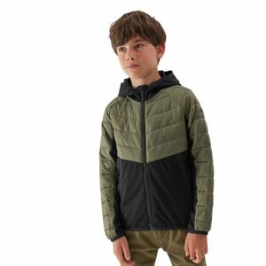 Chlapecká turistická softshellová bunda 4F JUNIOR-TECHNICAL JACKET-JAW23TTJAM282-44S-OLIVE obraz