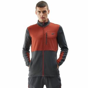 Pánská turistická mikina se zipem 4F-FLEECE-AW23TFLEM118-81S-BROWN obraz
