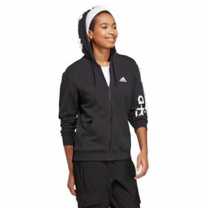 Dámská mikina se zipem ADIDAS-W LIN FT FZ HD-IC6863-Black obraz