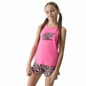 Dívčí tílko 4F JUNIOR-TSHIRT-4FJWSS24TTSHF1141-54N-PINK NEON obraz