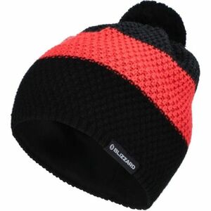 Zimní čepice BLIZZARD-Silvretta, black/cherry red/grey obraz