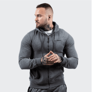 GymBeam Mikina Zipper Hoodie Grey Black obraz