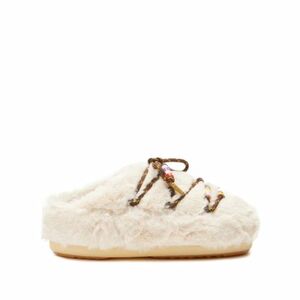 Dámské vysoké zimní boty MOON BOOT-MB MULE FAUX FUR BEADS-001 CREAM obraz