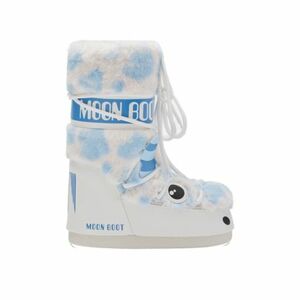 Juniorské vysoké zimní boty MOON BOOT-MB ICON YETI FAUX FUR-JR-AF19 WHITE/LIGHT BLUE obraz