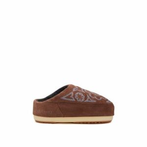Dámské nízké zimní boty MOON BOOT-MB MULE EMBROIDERED SUEDE-MF18 BROWN/BLUE obraz