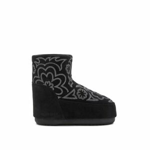 Dámské nízké zimní boty MOON BOOT-MB ICON LOW NOLACE EMBROIDEREDSUEDE-NH17 BLACK/GREY obraz