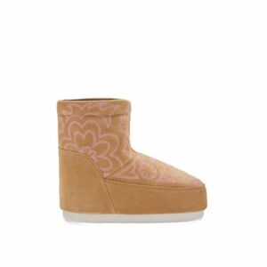 Dámské nízké zimní boty MOON BOOT-MB ICON LOW NOLACE EMBROIDEREDSUEDE-LJ19 SAND/PINK obraz