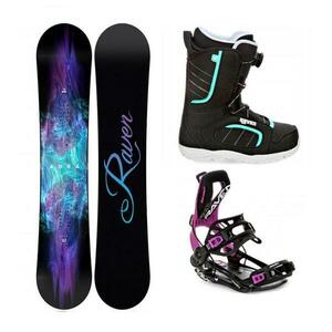 Raven Aura snowboard + Raven Fastec FT360 black/fuchsia vázání + Raven Diva MOZ black/mint boty - 155 cm + M (EU 39-42) obraz