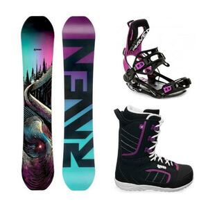 Raven Dahlia Carbon Mint/Pink dámský snowboard + Raven Fastec FT360 black/fuchsia vázání + Raven Diva boty - 154 cm + M (EU 39-42) obraz