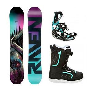 Raven Dahlia Carbon Mint/Pink dámský snowboard + Raven Fastec FT360 black/mint vázání + Raven Diva MOZ black/mint boty - 154 cm + M (EU 39-42) obraz