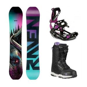 Raven Dahlia Carbon Mint/Pink dámský snowboard + Raven FT360 black/fuchsia vázání + Gravity Aura Atop black obuv - 154 cm + M (EU 39-42) obraz