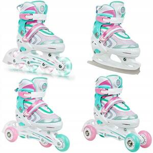 Raven Lia PLUS (svítící kola LED, utahování kolečkem) dětské brusle 4v1 - EU 34-37, pánský (hokejový) obraz