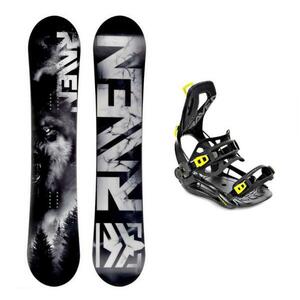 Raven Lupus pánský snowboard + Raven Fastec FT360 black/lime snowboardové vázání - 170 cm Wide + XL (EU 43-46) obraz