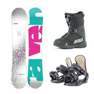 Raven Pearl white snowboard + Beany Junior vázání + Beany Avenger BS boty - 110 cm + XS - EU 32-35 obraz