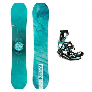 Raven PRO Marble Carbon Mint dámský snowboard + Raven Fastec FT360 black/mint vázání - 153 cm + M (EU 39-42) obraz